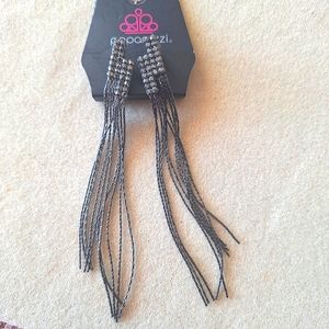 Radio Waves Black Post Earrings